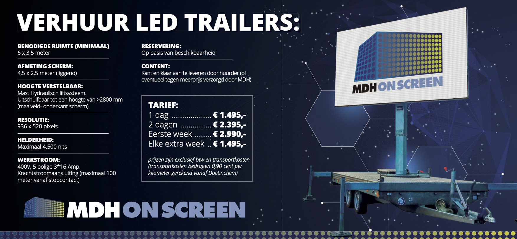 Tarievenkaart LED Trailer MDH On Screen